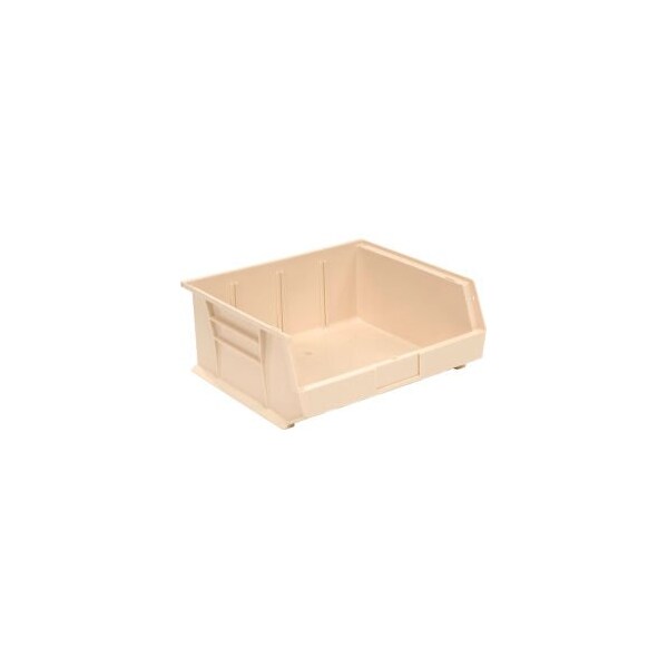 Hang & Stack Storage Bin, Plastic, Beige, 6 PK